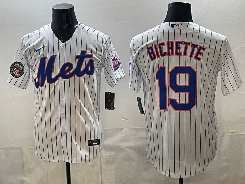 Men MLB New York Mets #19 Bo Bichette white Nike jersey 002